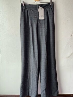 ZARA Charcoal Plaid Trousers